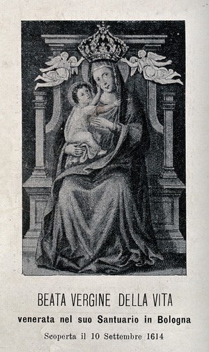 view The Blessed Virgin of Life at Bologna. Process print.