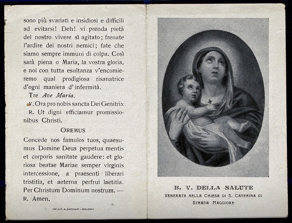 The Virgin of Health in the church of St. Catherine of Strada Maggiore at Bologna. Photogravure.