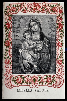 The Virgin of Health. Colour lithograph.