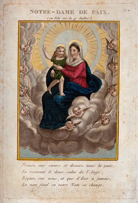 The Virgin of Peace. Colour lithograph.