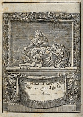 The Lamentation over the dead Christ. Etching.