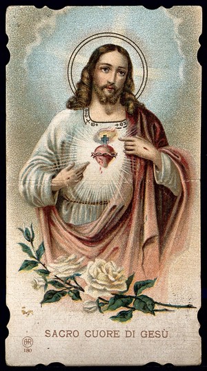 view Christ showing his Sacred Heart. Process print.