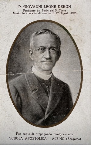 view Father Giovanni Loene Dehon, founder of the Holy Fathers of the Sacred Heart. Photogravure, 1930.