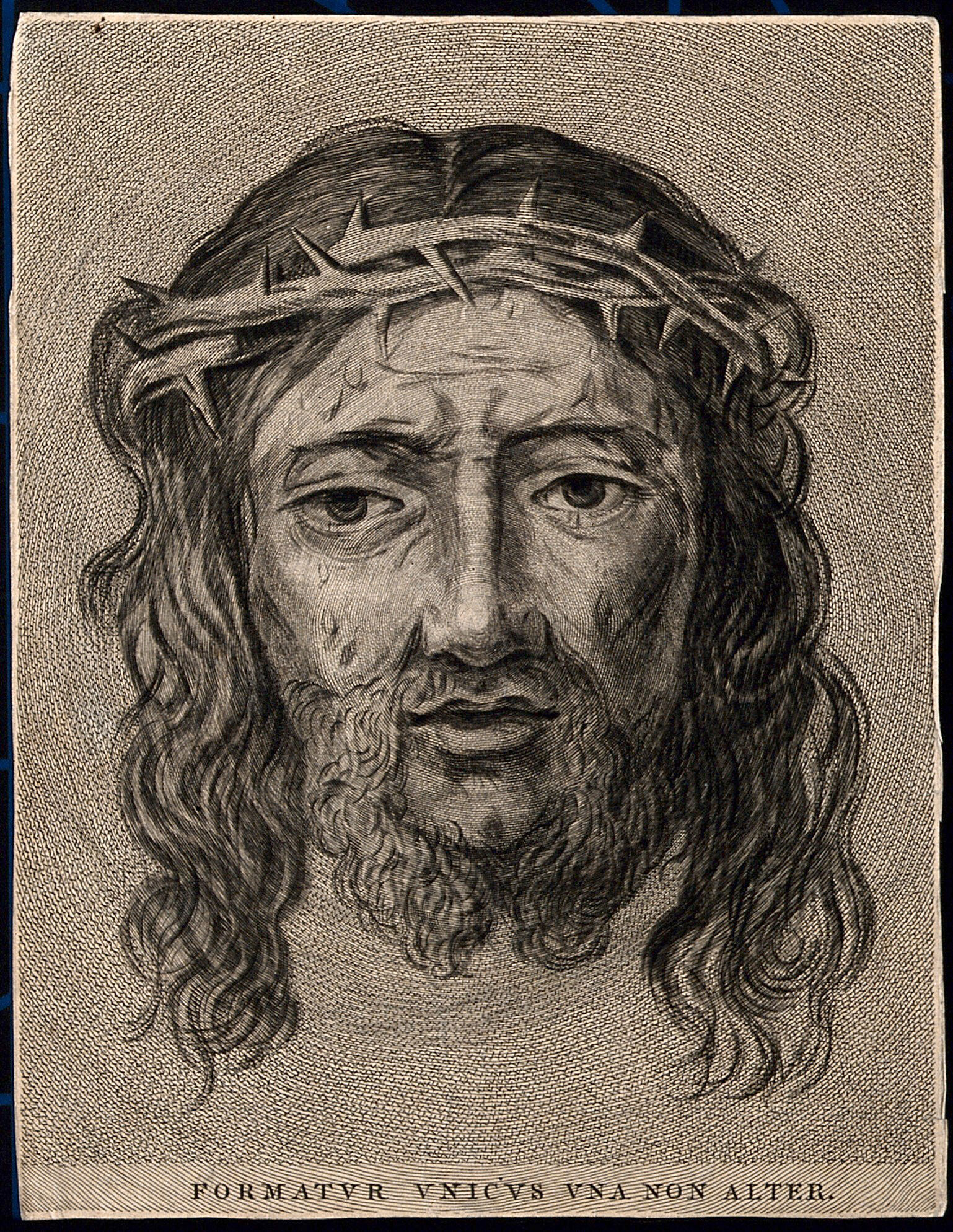 The veronica (sudarium of Saint Veronica), representing the face of ...