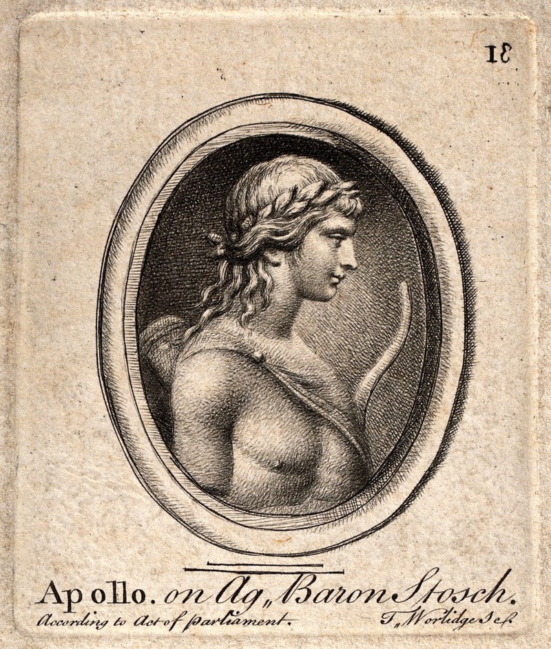 Apollo. Etching by T. Worlidge., by Thomas Worlidge