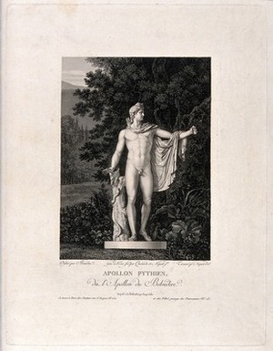 view Apollo. Etching by L.M.Y. Quéverdo and Niquet the younger and engraving by C. Niquet after Bourdon.