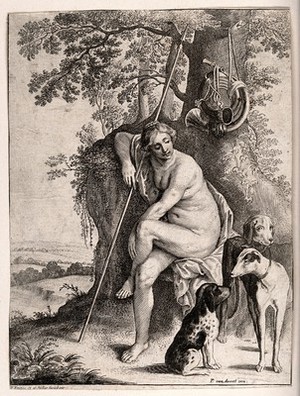 view Diana [Artemis]. Engraving by P. Pontius and etching by W. Hollar after P. van Avont.