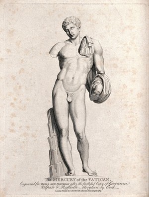 view Mercury [Hermes]. Engraving by Cook, 1789, after G. Volpato and R. Morghen.