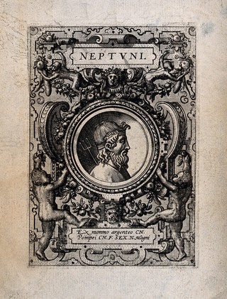 Neptune [Poseidon]. Etching.