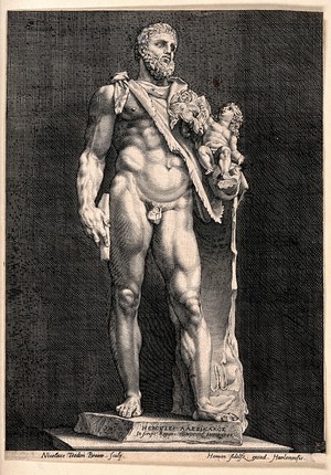 view Hercules. Engraving by N. Braeu.