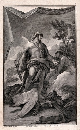 Hercules (?). Engraving by N. Barsanti after J. Castillo after L. Giordano.