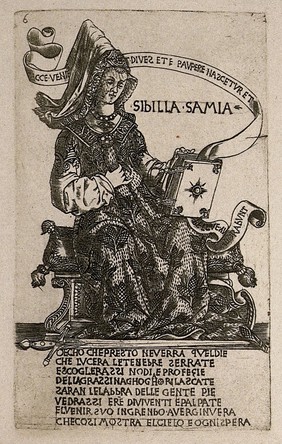 The Samian sibyl. Reproduction of an engraving by B. Baldini, ca. 1480.