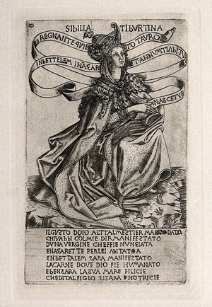 view The Tiburtine sibyl. Reproduction of an engraving by B. Baldini, ca. 1480.