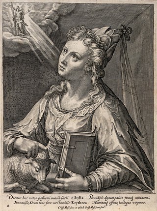 The Erythraean sibyl. Engraving by C. de Passe II after C. de Passe I.