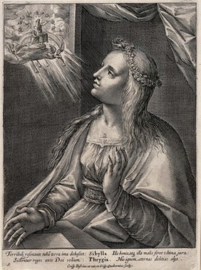 The Phrygian sibyl. Engraving by C. van den Queborne after C. de Passe I.