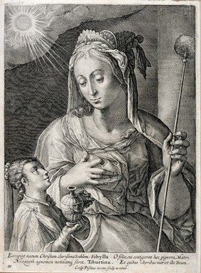 The Tiburtine sibyl. Engraving by C. de Passe I.