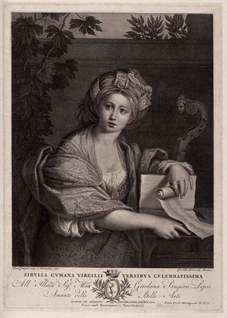 The Cumaean sibyl. Engraving by G. Folo after D. Zampieri, il Domenichino.