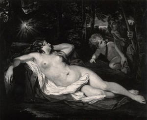 view Cymon and Iphigenia. Mezzotint by S.W. Reynolds, 1839, after Sir J. Reynolds.