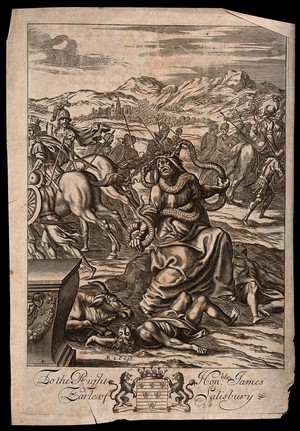 view Laocoön attacked by a sea snake. Engraving attributed to P. Lombard.