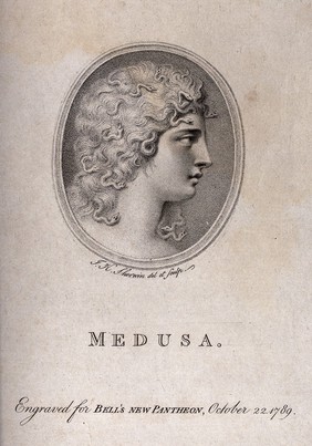 Medusa. Stipple engraving by J.K. Sherwin, 1789.