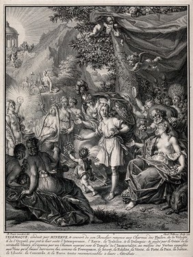 Telemachus. Etching by J. Folkema, 1733, after B. Picart.