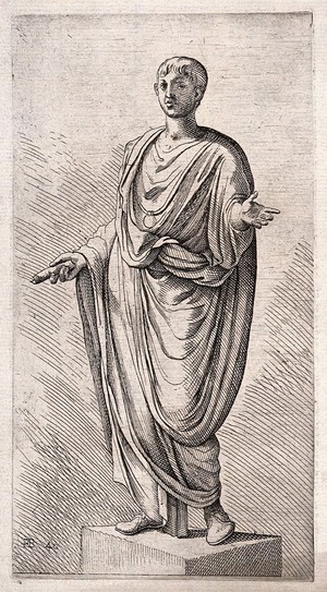 view A patrician boy. Etching by F. Perrier.