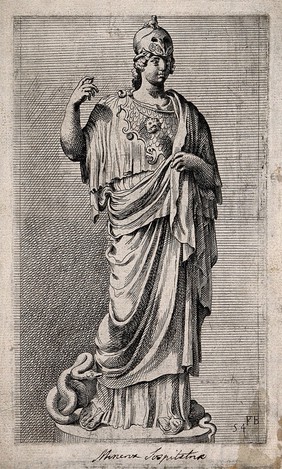 Minerva [Athene]. Etching by F. Perrier.
