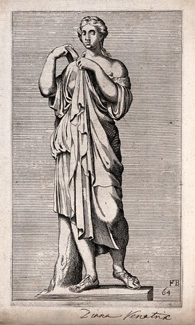 Diana [Artemis]. Etching by F. Perrier.