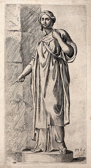 view The Zingara, also known as the Egyptian woman. Etching by F. Perrier.