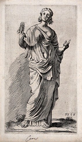 Ceres. Etching by F. Perrier.