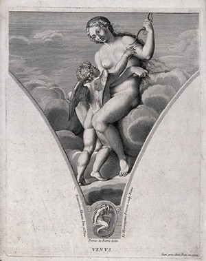 Venus [Aphrodite]: the Callipygian Venus. Engraving by F. Piranesi, 1783,  after T. Piroli.