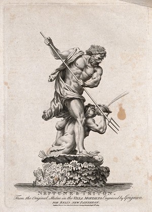view Neptune and a Triton. Engraving by C. Grignion, 1789.