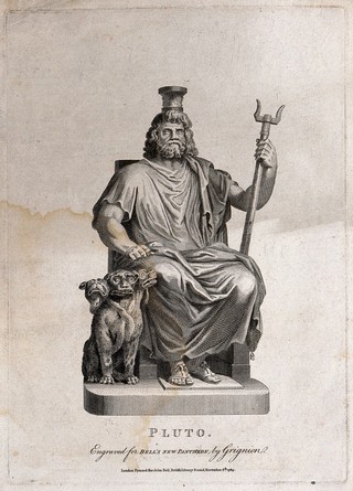 Pluto [Hades]. Engraving by C. Grignion, 1789.