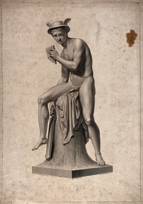 Mercury [Hermes]. Engraving by G. Balestra after I. Podio after B. Thorwaldsen.