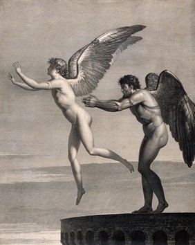 Daedalus and Icarus. Engraving by A.G.L. Desnoyers after C.P. Landon.