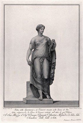 Venus [Aphrodite], or the Farnese Flora. Engraving by F. Piranesi, 1782, after T. Piroli.