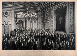 view Joseph Lister and his house surgeons and dressers, 1861-1893. Photograph by Barrauds, 189-.