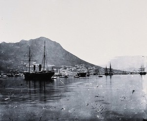 view Kellett's island, Hong Kong. Photograph, 1981, from a negative by John Thomson, 1868/1871.