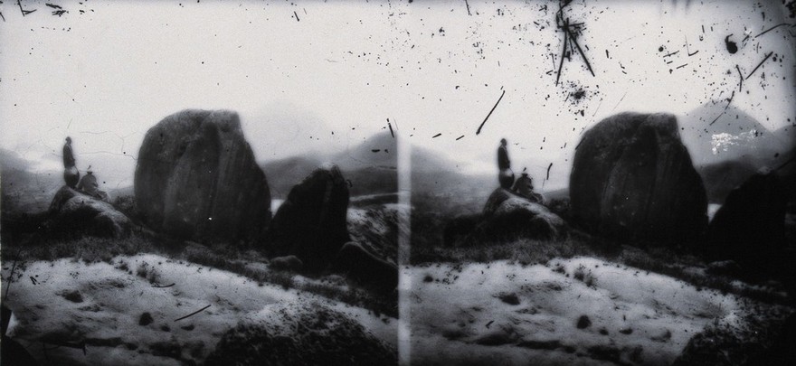 Rocks in interior, Hong Kong. Photograph, 1981, from a negative by John Thomson, 1868/1871.