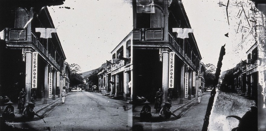 Queen's Road East, Hong Kong. Photograph, 1981, from a negative by John Thomson, 1868/1871.