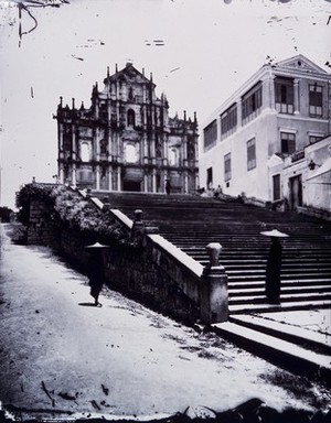 view Macao, Kwangtung province, China. Photograph, 1981, from a negative by John Thomson, 1870.