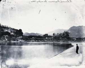 view Pearl River, Kwangtung province, China. Photograph, 1981, from a negative by John Thomson, 1870.