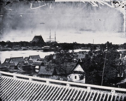 Chao Phraya river, Siam [Thailand]. Photograph, 1981, from a negative by John Thomson, 1865.