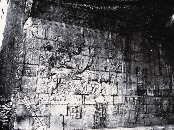 Nankow pass, Pechili province, China: interior wall of the archway of Juyongguan. Photograph, 1981, from a negative by John Thomson, 1871.