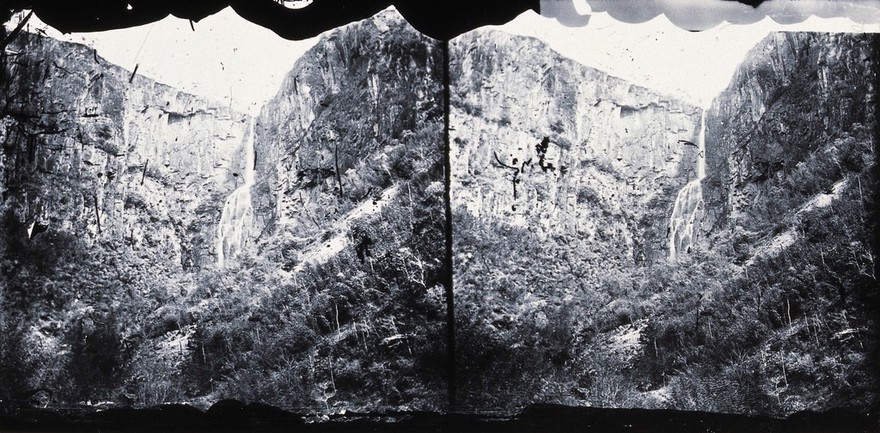 Snowy Valley, Chekiang province, China. Photograph, 1981, from a negative by John Thomson, 1871.