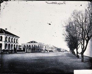 view Hankow, Hupeh province, China. Photograph, 1981, from a negative by John Thomson, ca. 1870.