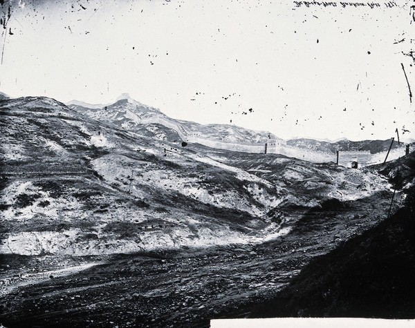 Badaling, Pechili province, China: part of the Great Wall of China. Photograph, 1981, from a negative by John Thomson, 1871.