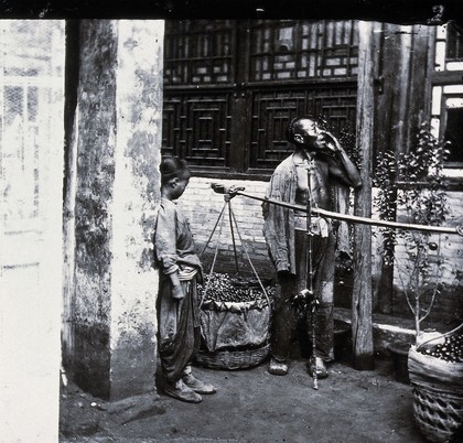 A Peking costermonger selling fruit