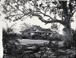 view Saigon, Cochin China [Vietnam]. Photograph, 1981, from a negative by John Thomson, 1867.