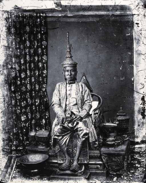 The 1st King of Siam, King Mongkut, in state robes, Bangkok, Siam
